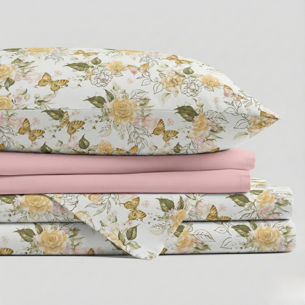 GARDEN ROSE & BUTTERFLY 6-PIECE PATTERN SHEET SET