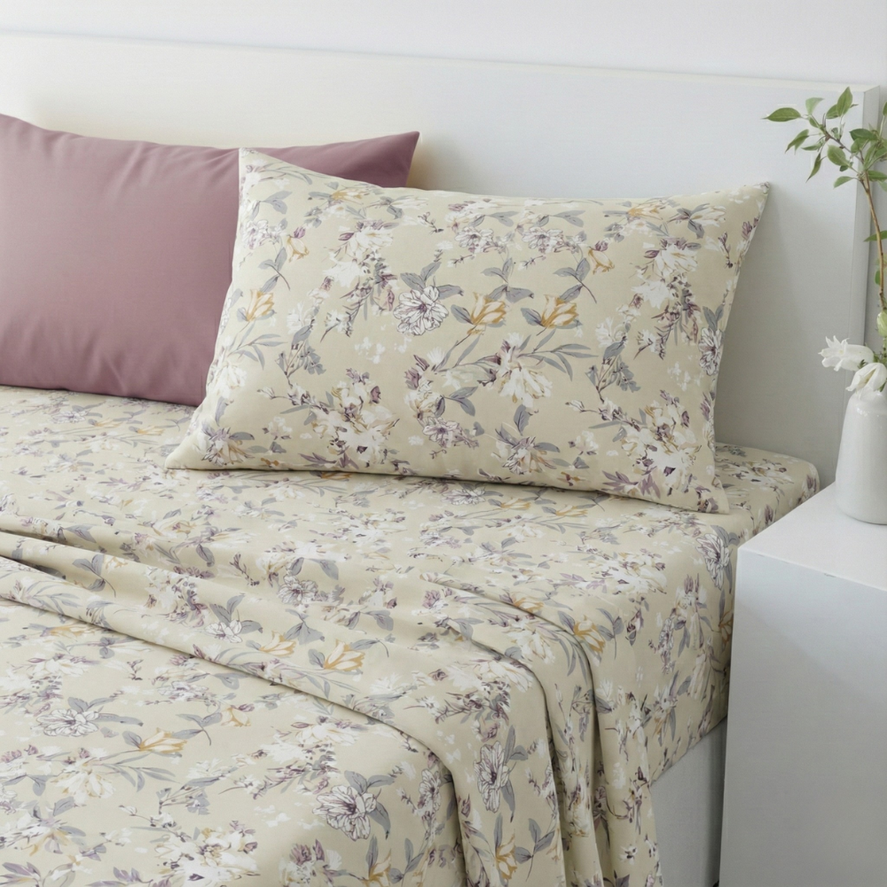 DELICATE LILAC FLORAL 6-PIECE PATTERN SHEET SET