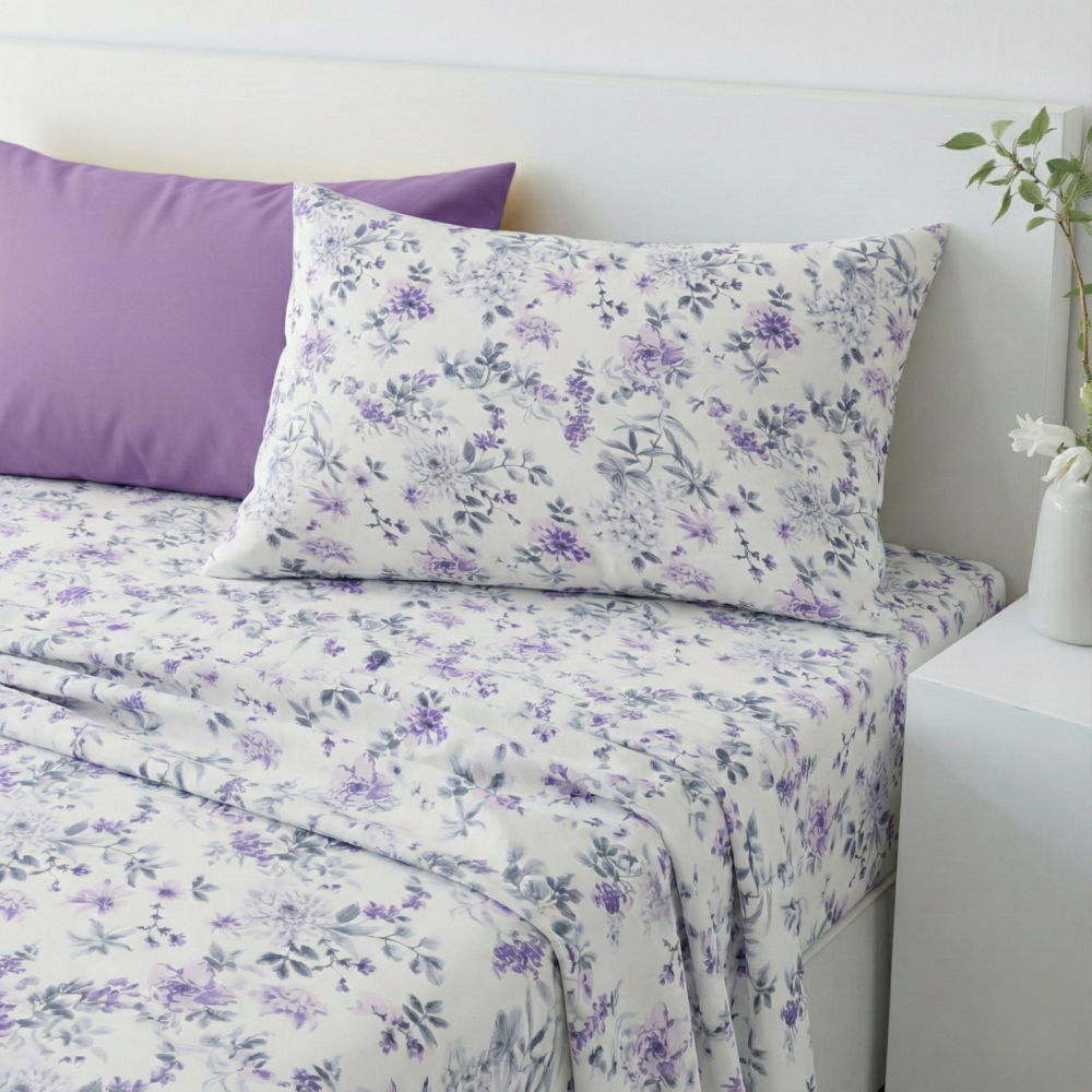 GARDEN LAVENDER PATTERN 6-PIECE SHEET SET
