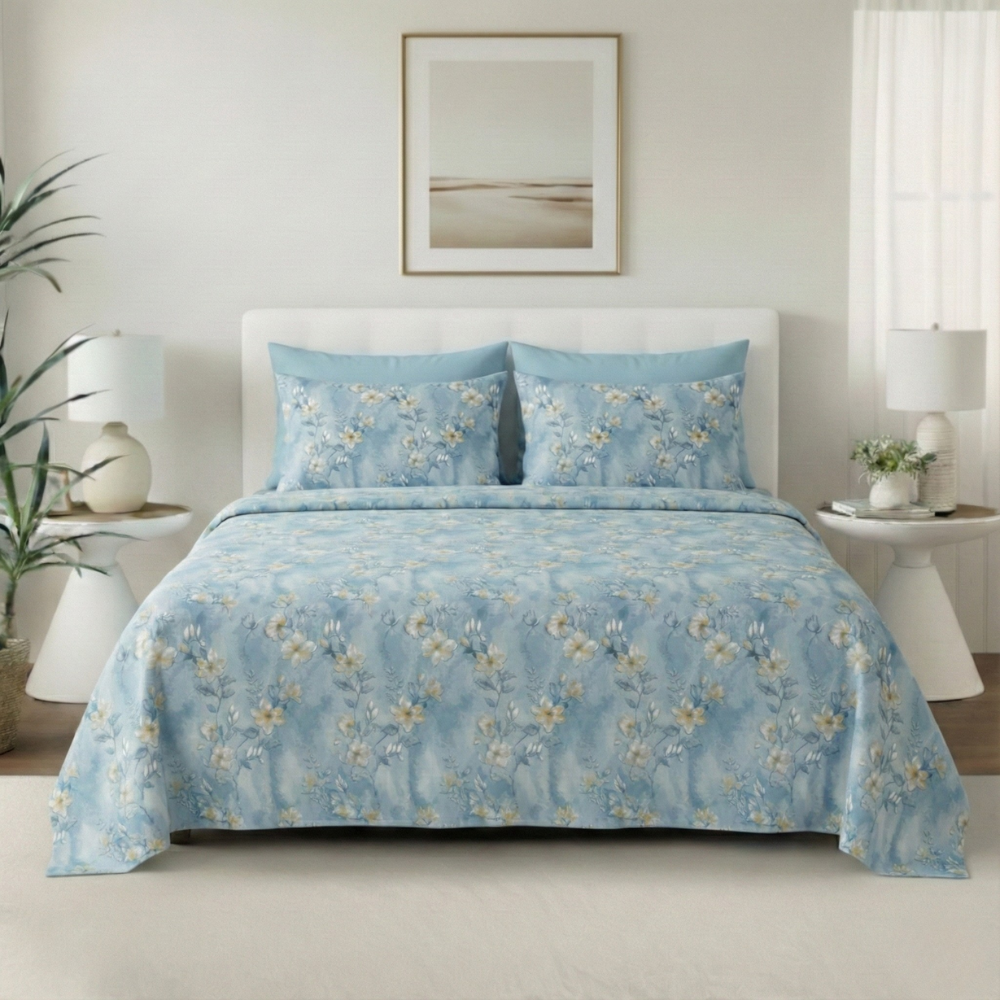 MORNING MIST FLORAL 6-PIECE PATTERN SHEET SET