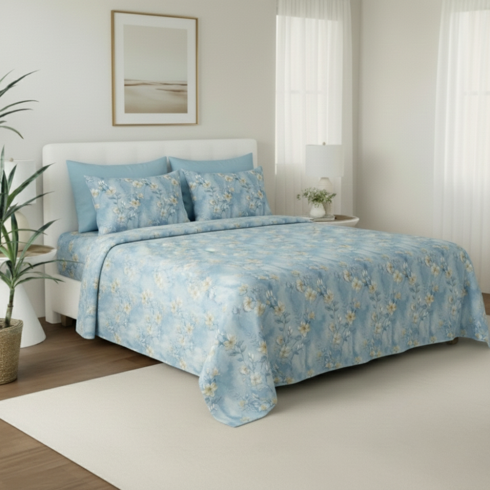 MORNING MIST FLORAL 6-PIECE PATTERN SHEET SET