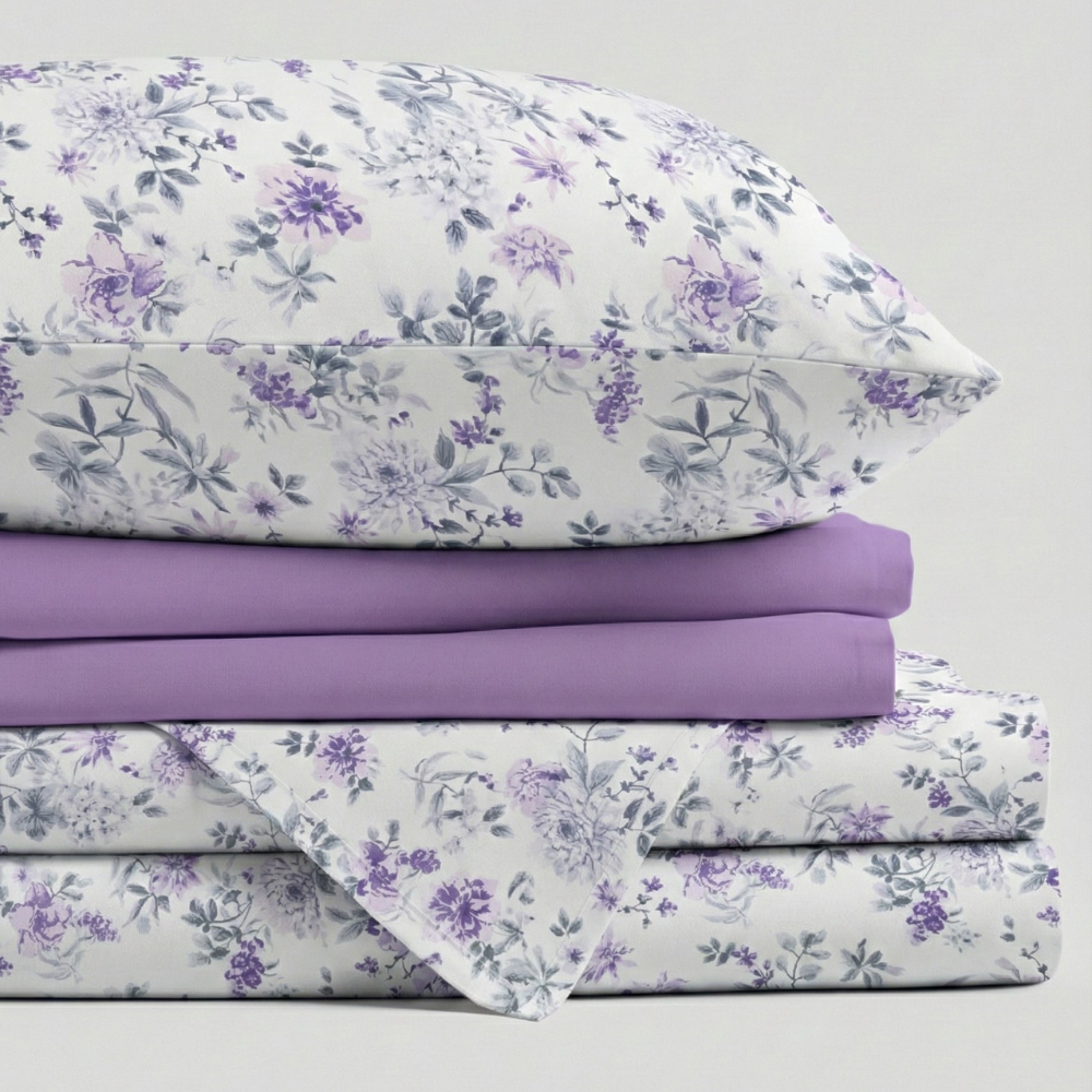 GARDEN LAVENDER PATTERN 6-PIECE SHEET SET