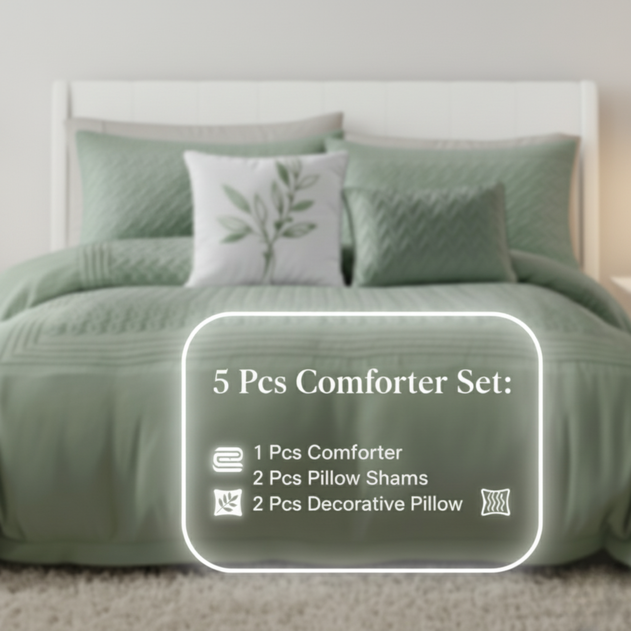 SEAFOAM PINTUCK TEXTURED COMFORTER SET