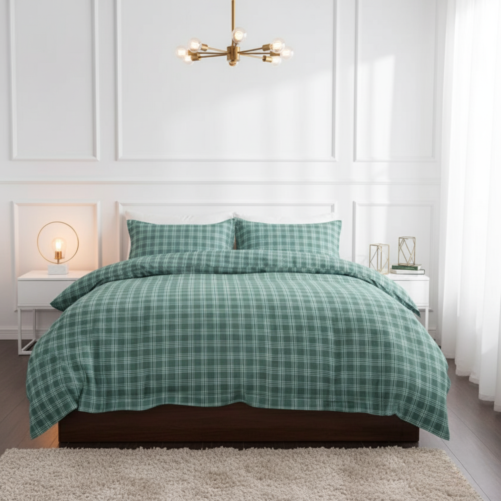 3-PIECE TARTAN PLAID DUVET COVER SET