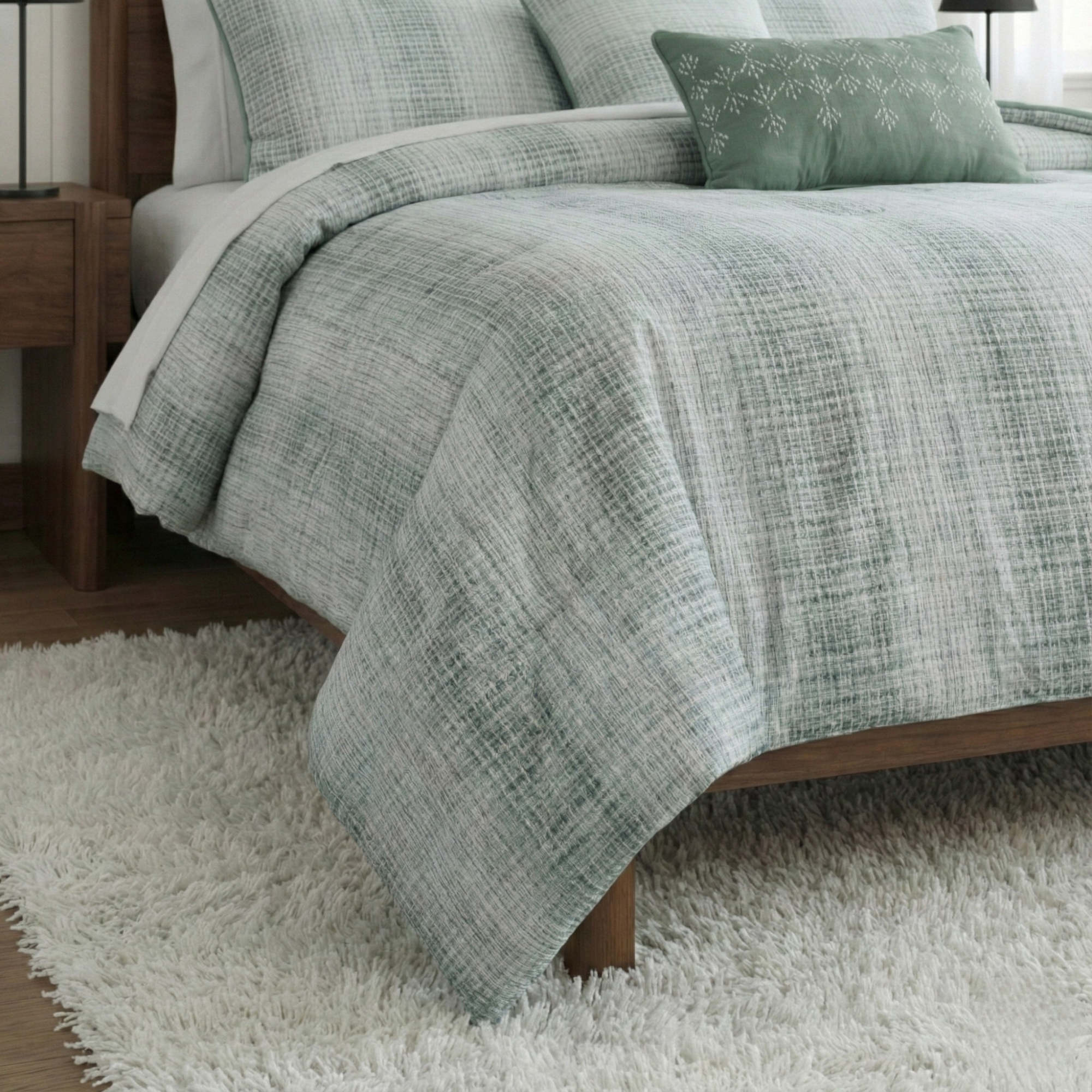 WAFFLE WEAVE STRIPE COMFORTER SET
