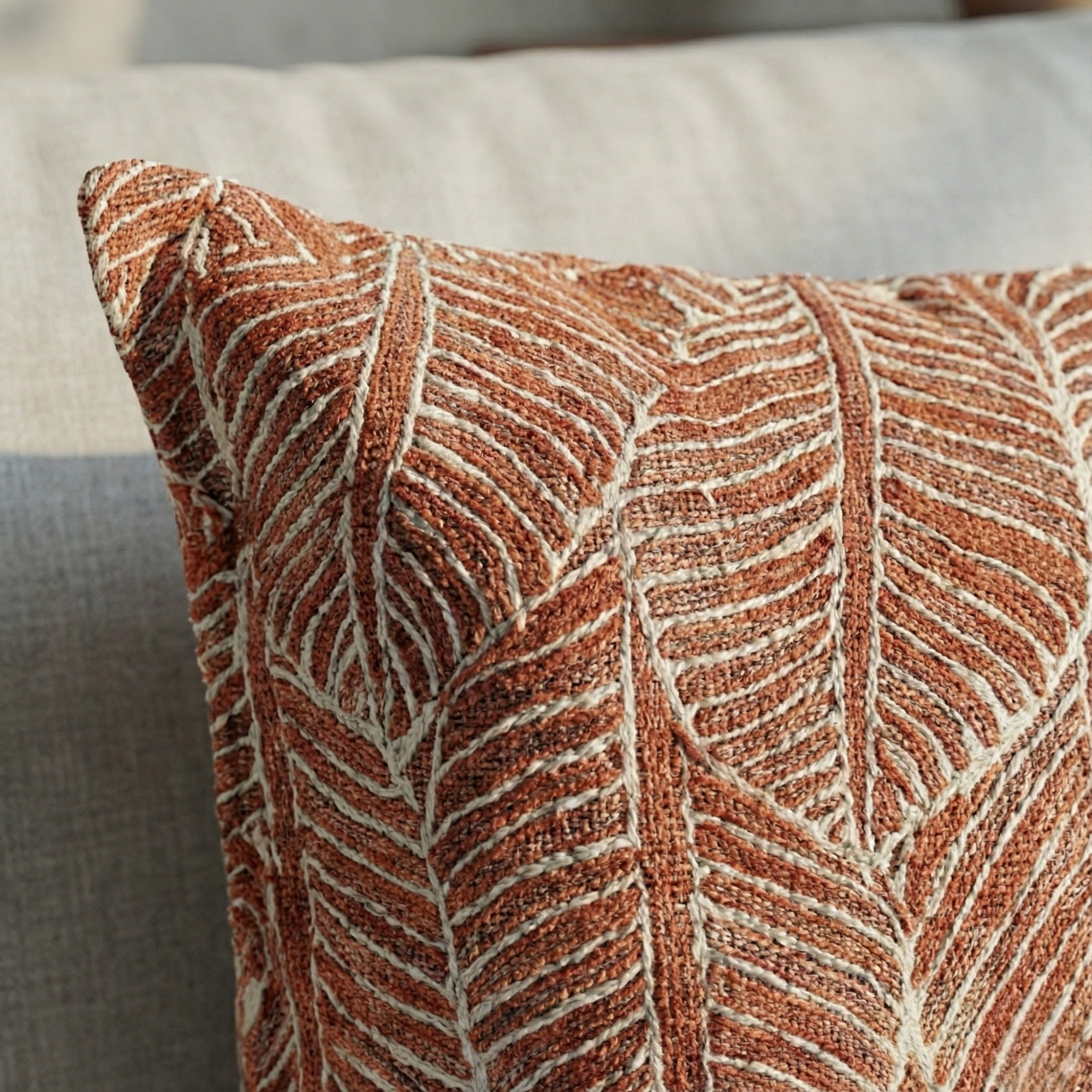 LEAF TEXTURED DECOR PILLOW