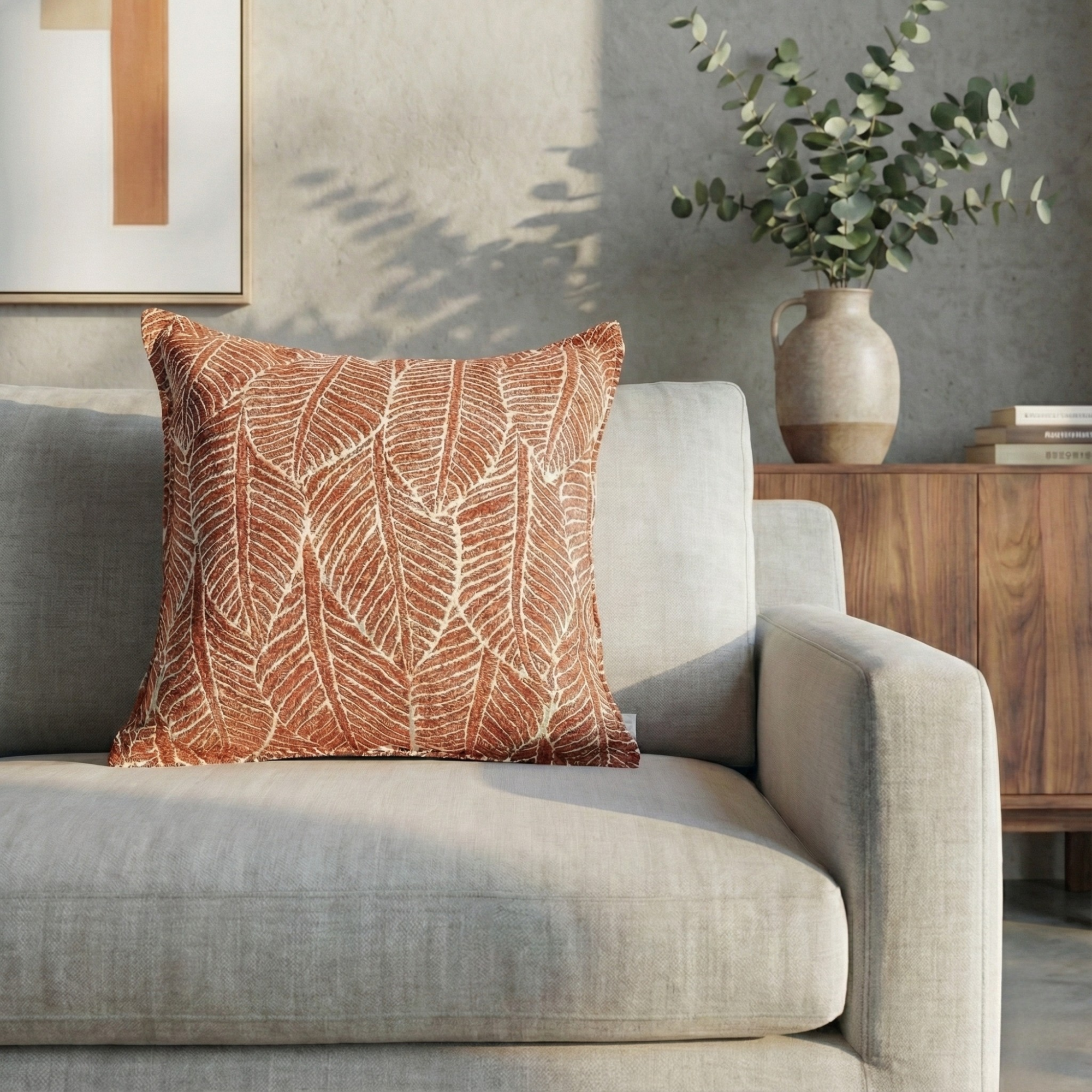 LEAF TEXTURED DECOR PILLOW