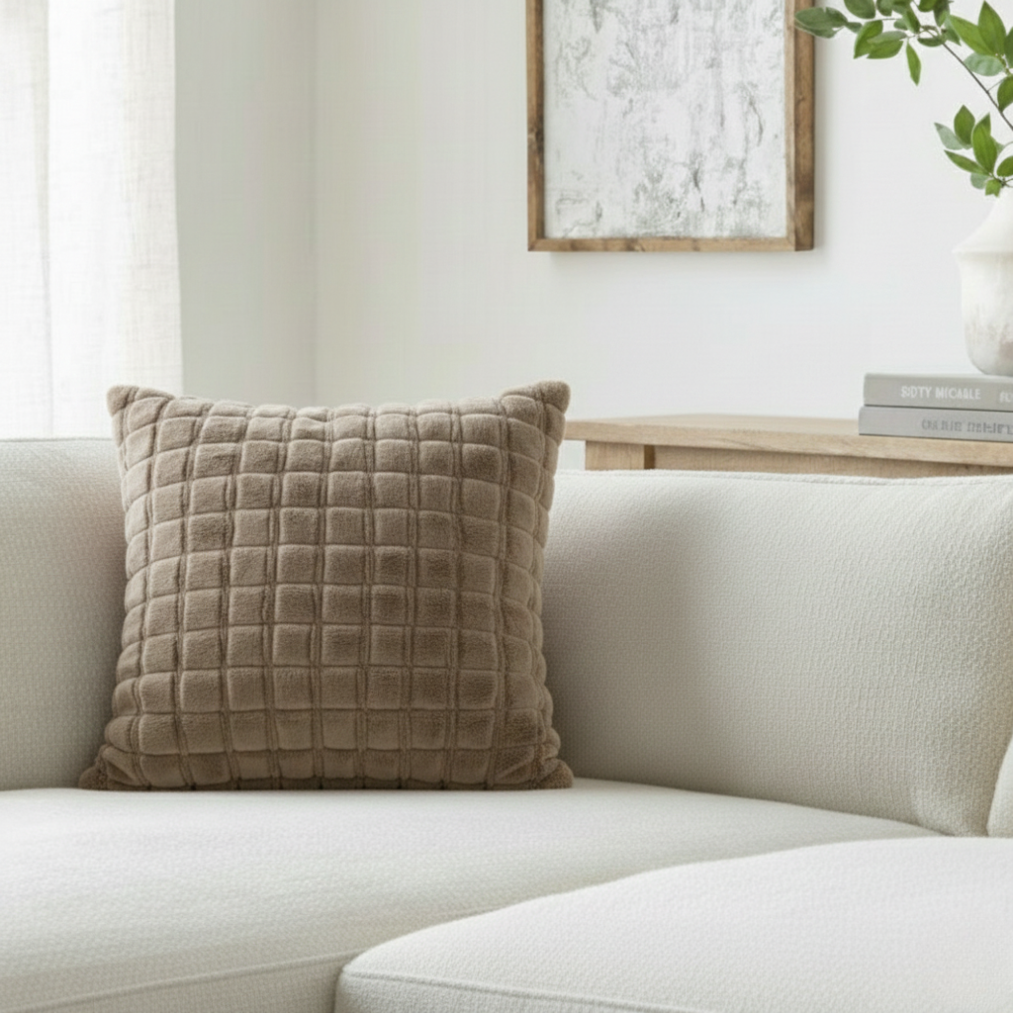 WAFFLE TEXTURED DECOR PILLOW