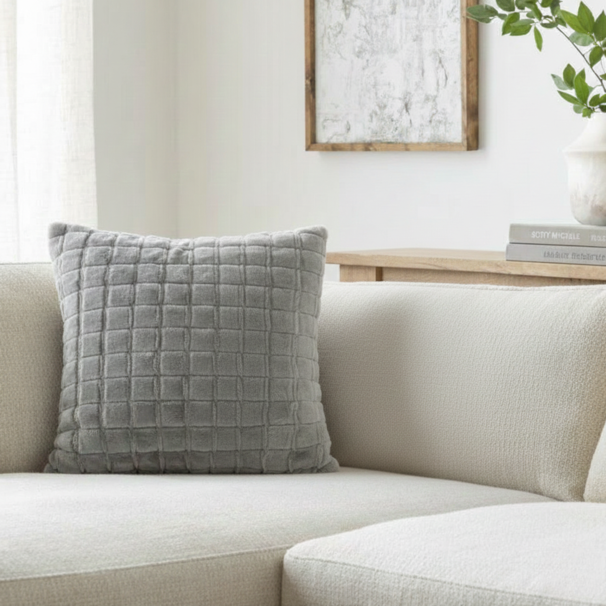 WAFFLE TEXTURED DECOR PILLOW