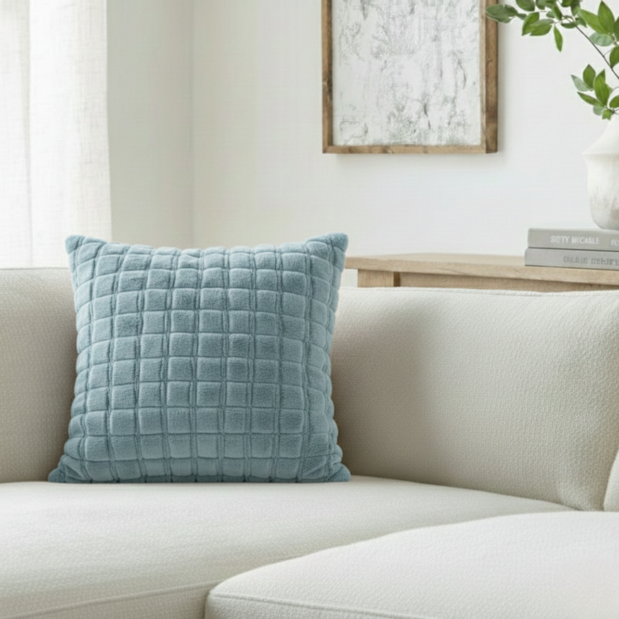 WAFFLE TEXTURED DECOR PILLOW