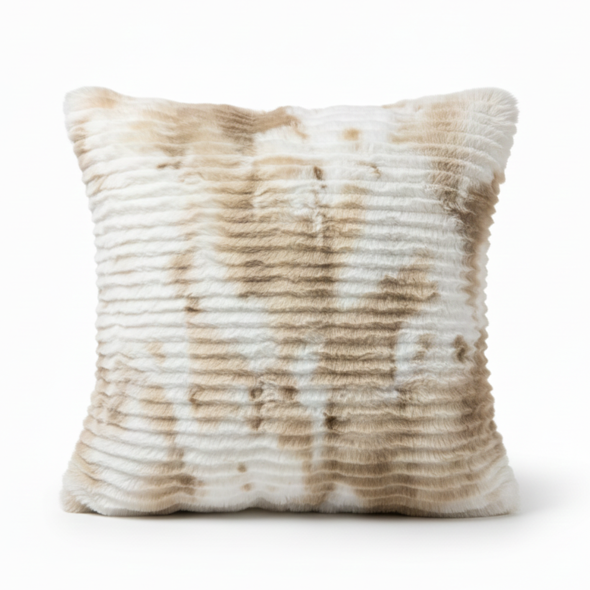 FAUX FUR RIBBED TEXTURED DECOR PILLOW