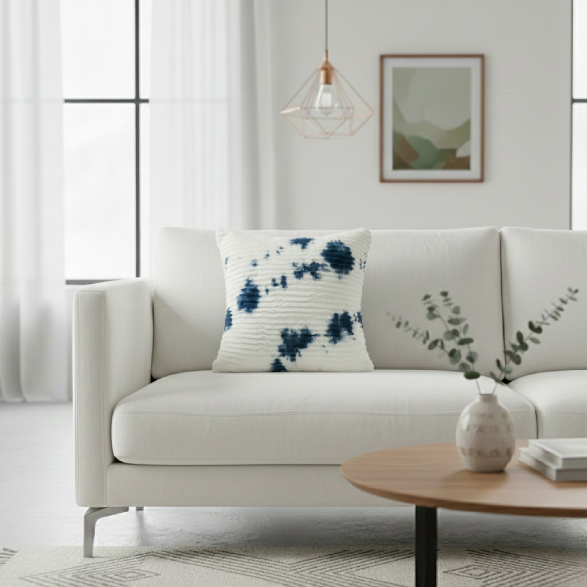 FAUX FUR RIBBED TEXTURED DECOR PILLOW