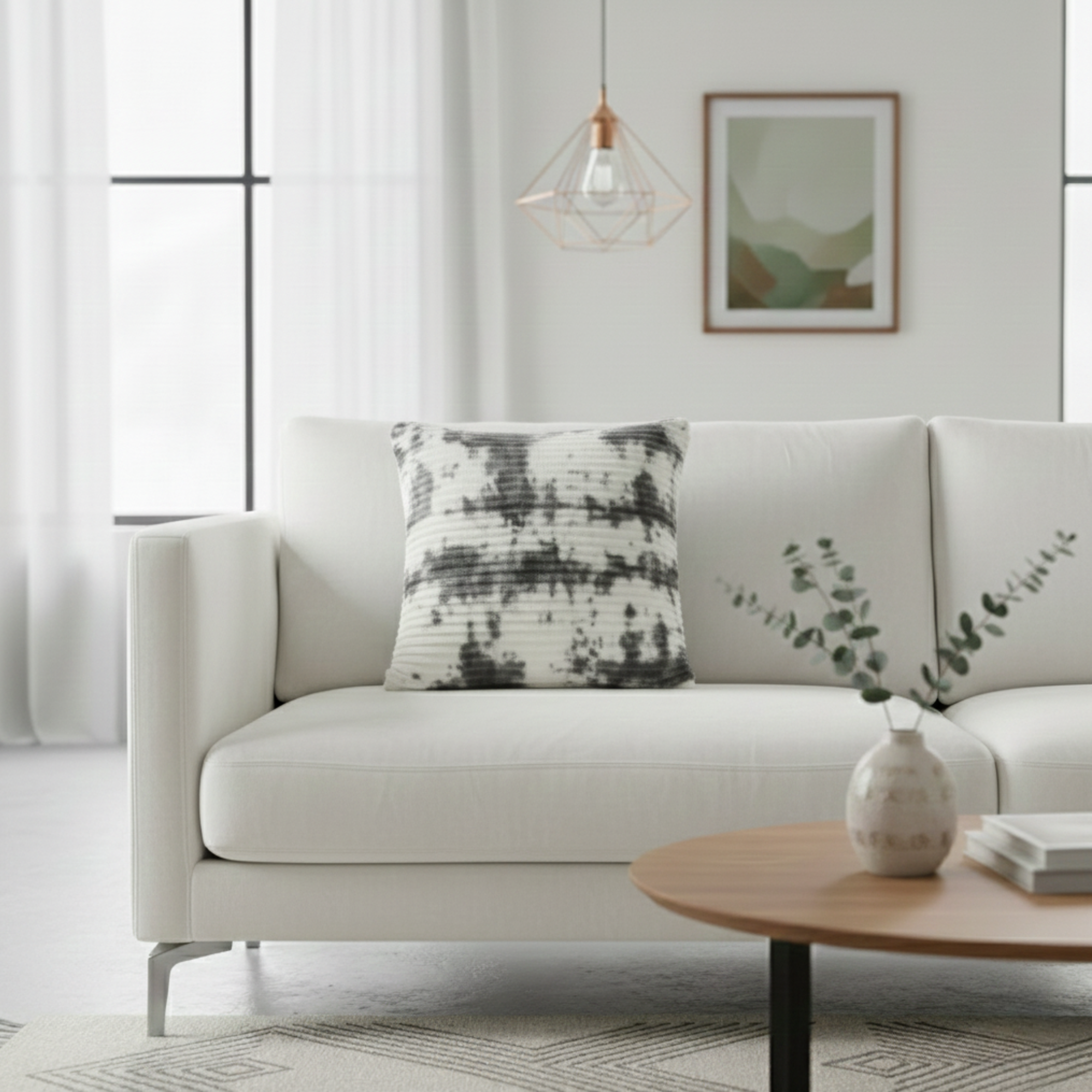 FAUX FUR RIBBED TEXTURED DECOR PILLOW