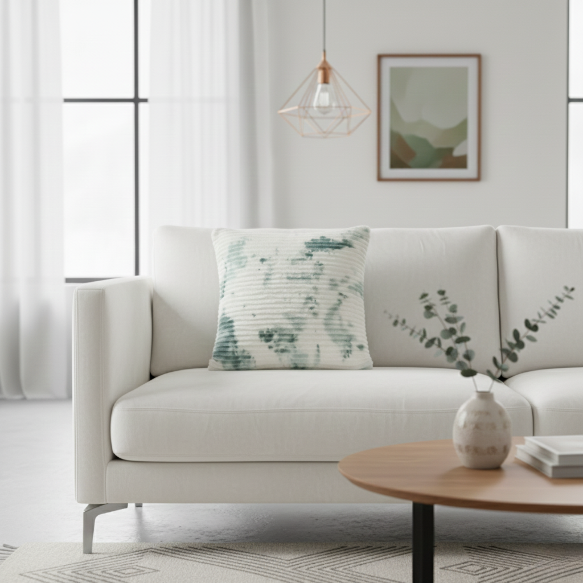 FAUX FUR RIBBED TEXTURED DECOR PILLOW