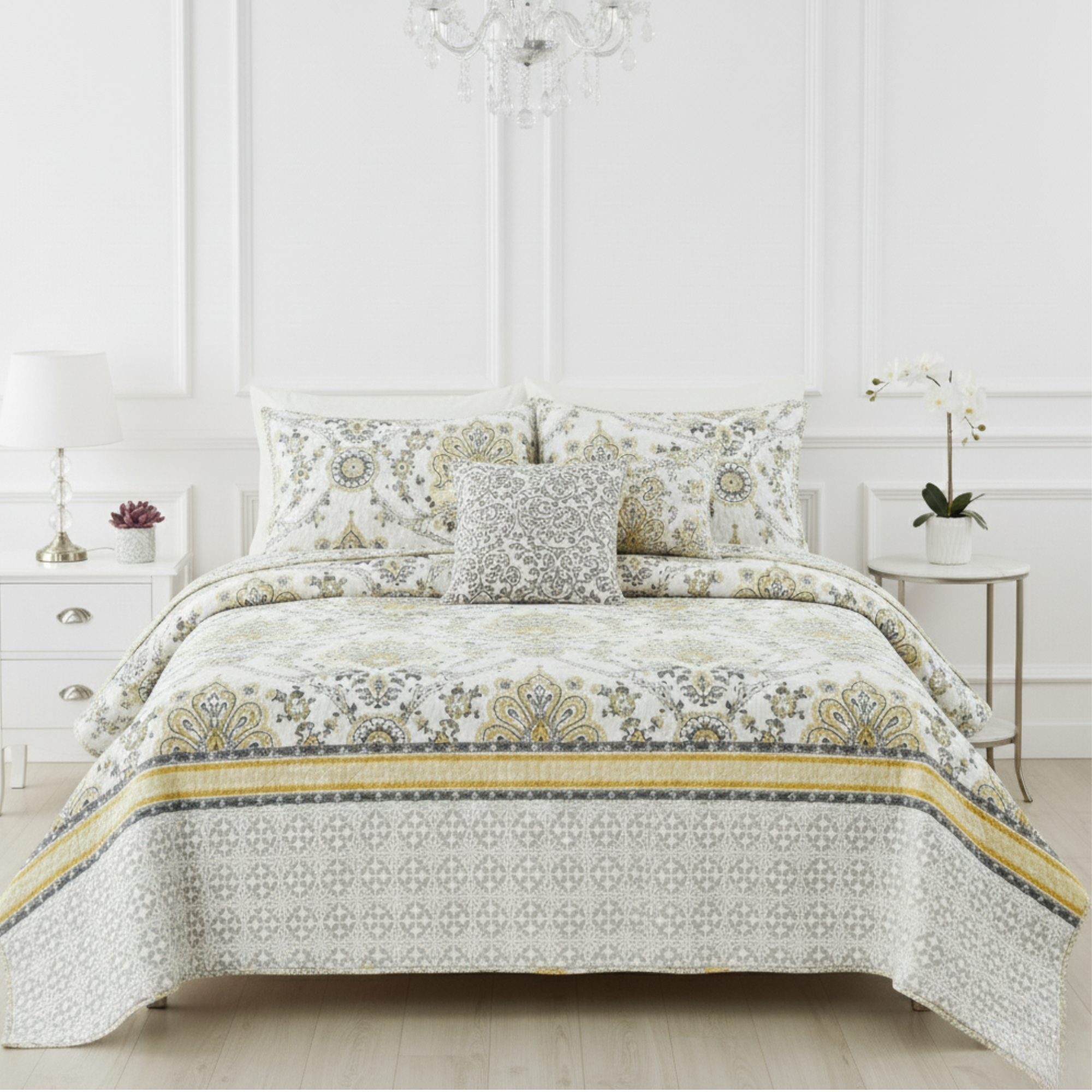 MODERN PAISLEY REVERSIBLE QUILT SET