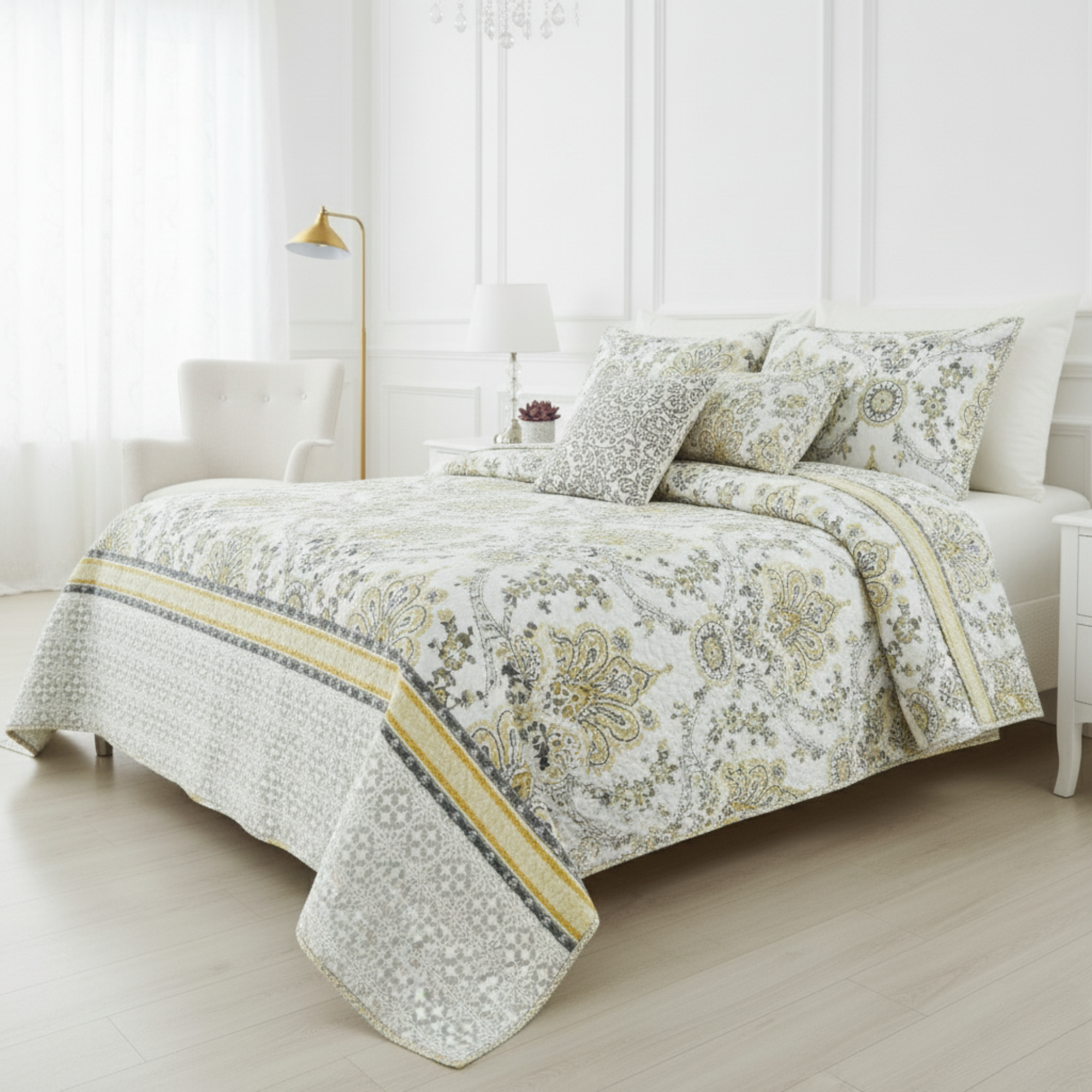 MODERN PAISLEY REVERSIBLE QUILT SET