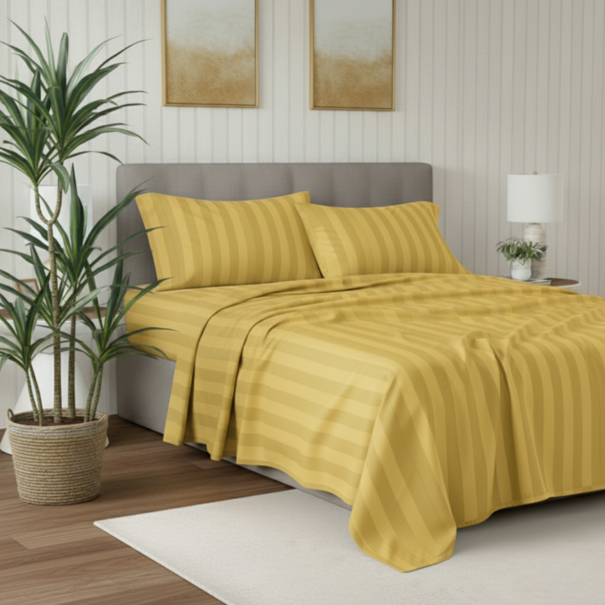 STRIPED EMBOSSED 4-PCS ESSENTIAL SHEET