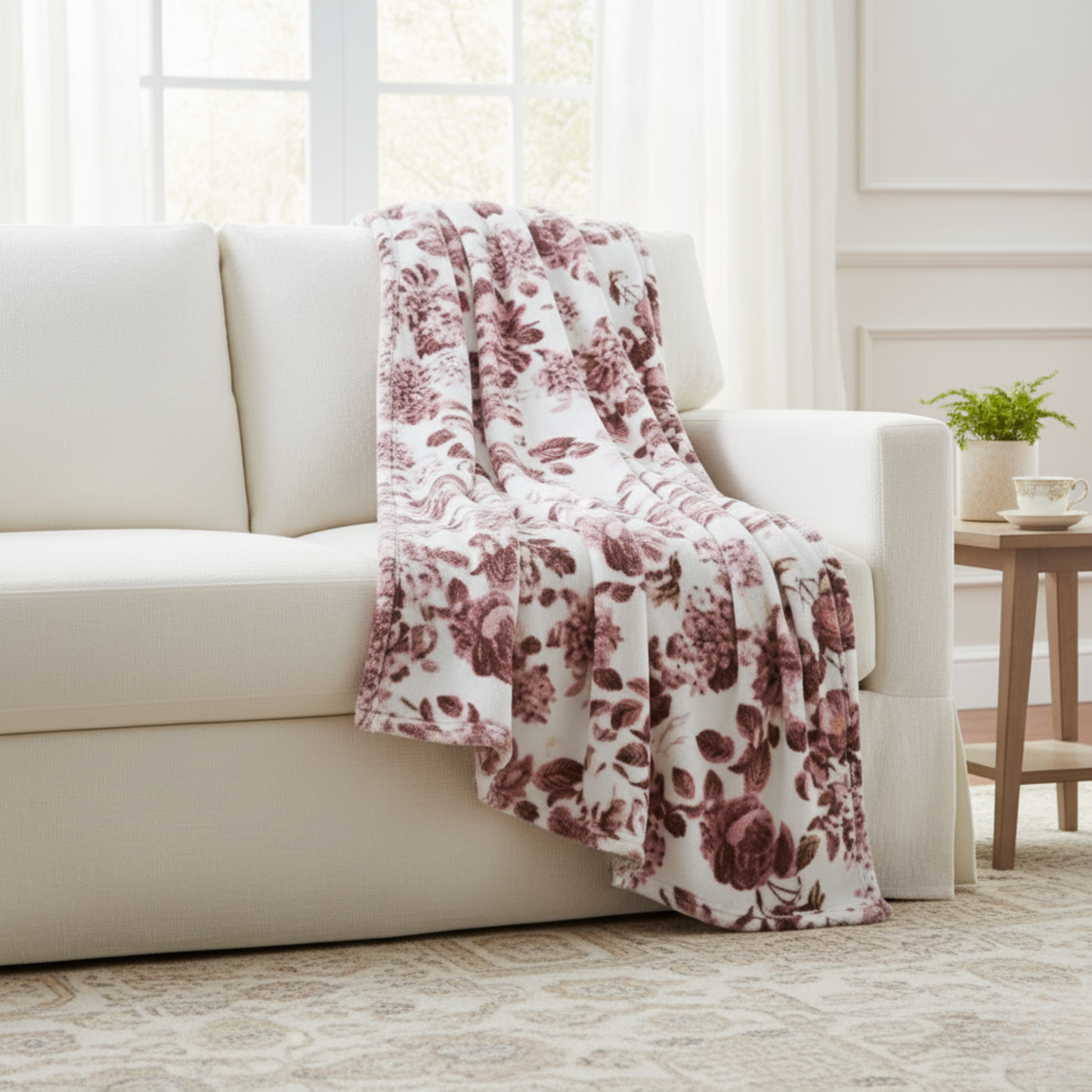 FLORA VELVET PLUSH THROW BLANKET