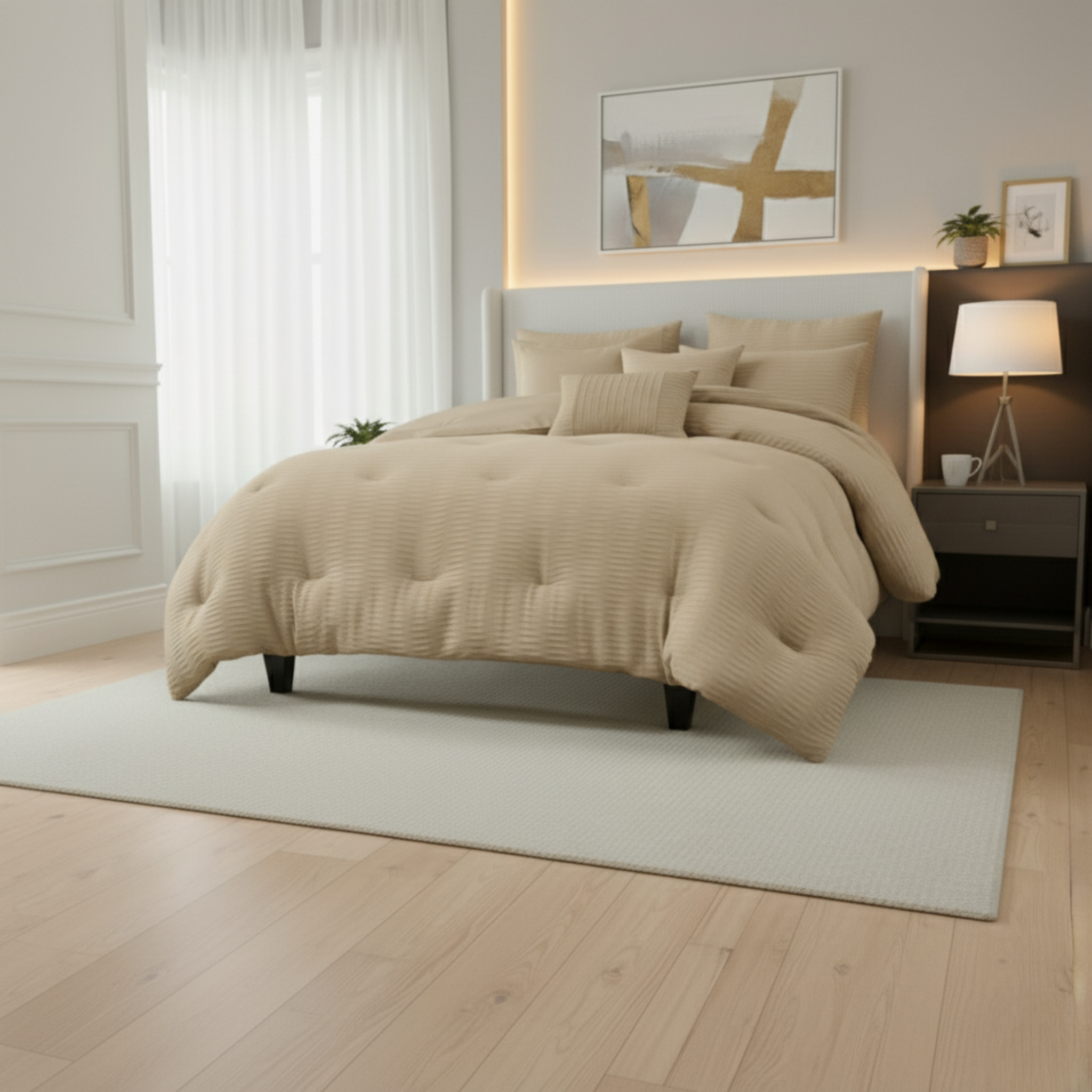 JACQUARD TEXTURED 8-PIECE COMFORTER SET